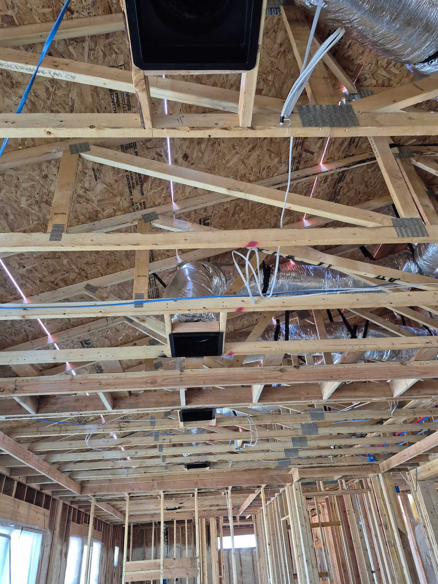 Custom duct rough-in during new home construction